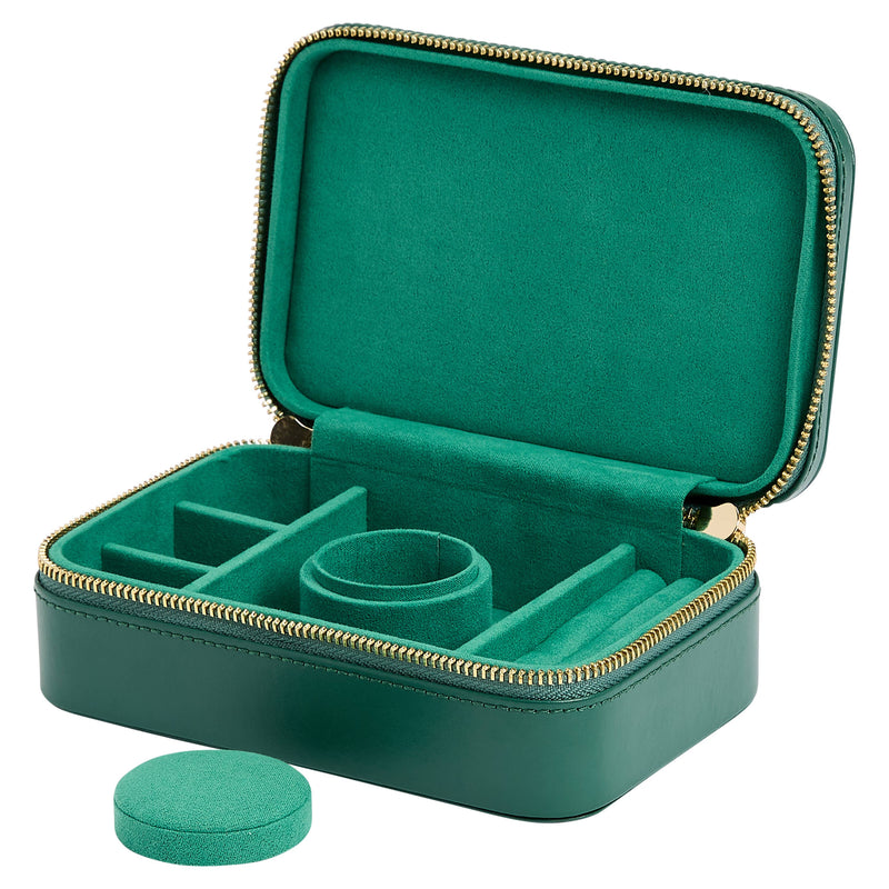 Sophia Jewelry Zip Case, Forest Green
