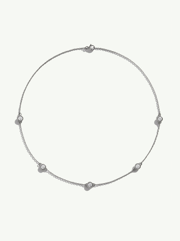Eternal by Marei Natural Five Diamond Station Necklace