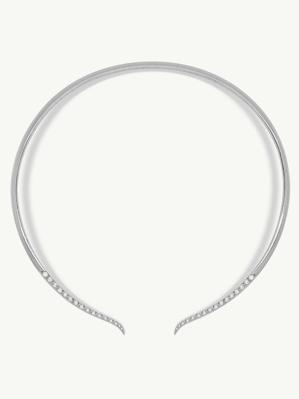 Palmyra Choker Necklace With Brilliant-Cut White Diamonds In Platinum