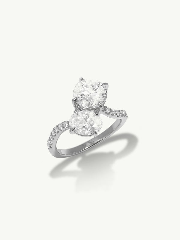 Elara Toi Et Moi Ring With Brilliant Round & Oval-Cut White Diamonds