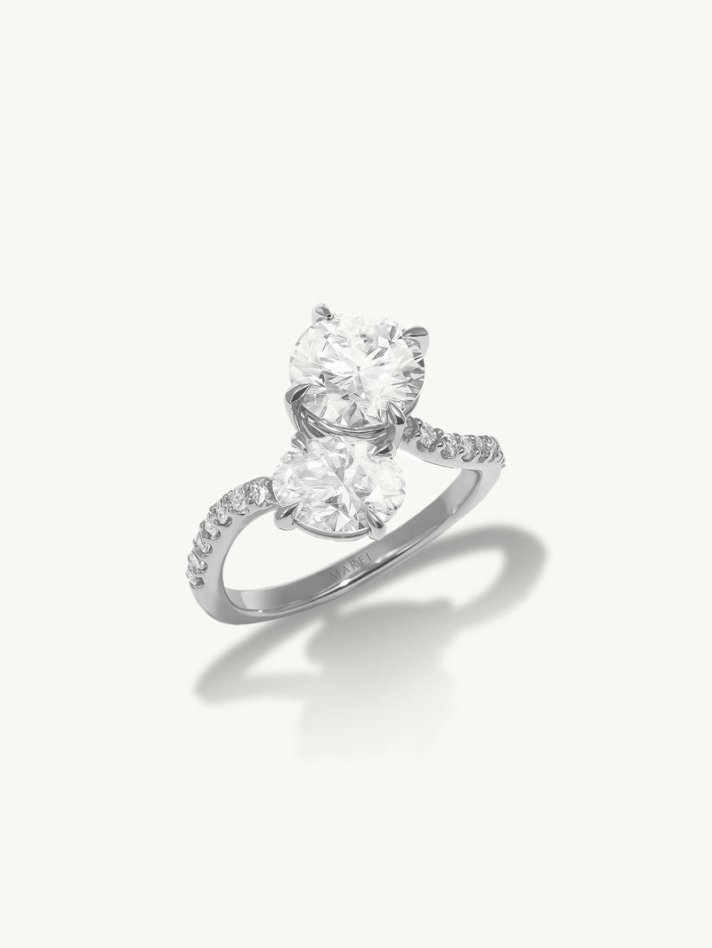 Elara Toi Et Moi Ring With Brilliant Round & Oval-Cut White Diamonds