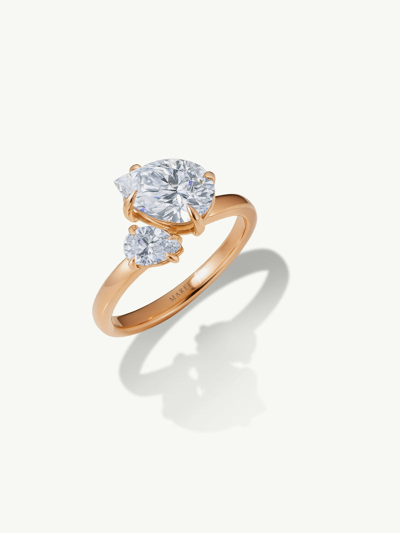 Elysian Toi Et Moi Ring With Two Brilliant Pear-Cut White Diamonds