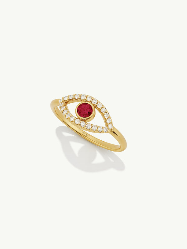 Evil Eye Ring With Ruby
