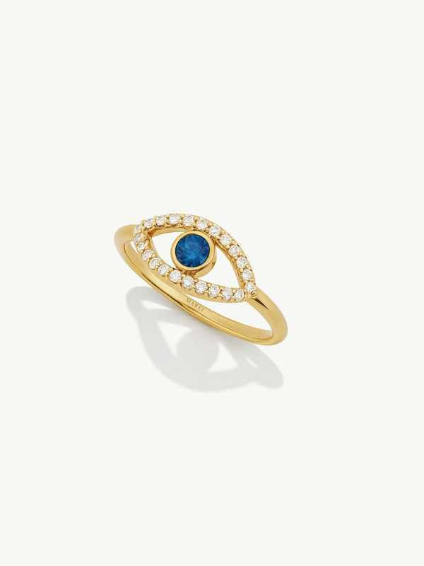 Evil Eye Ring With Blue Sapphire