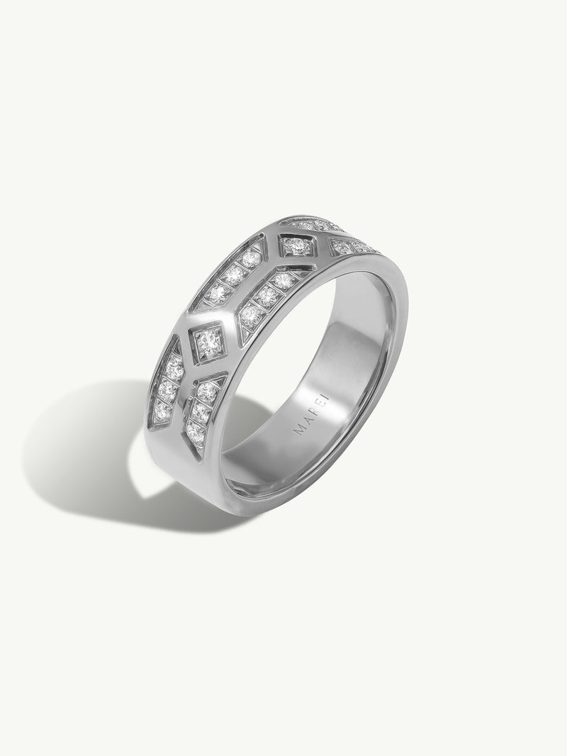 Meridian Men's Ring With White Diamonds In 18-Karat Rose Gold, 6 MM