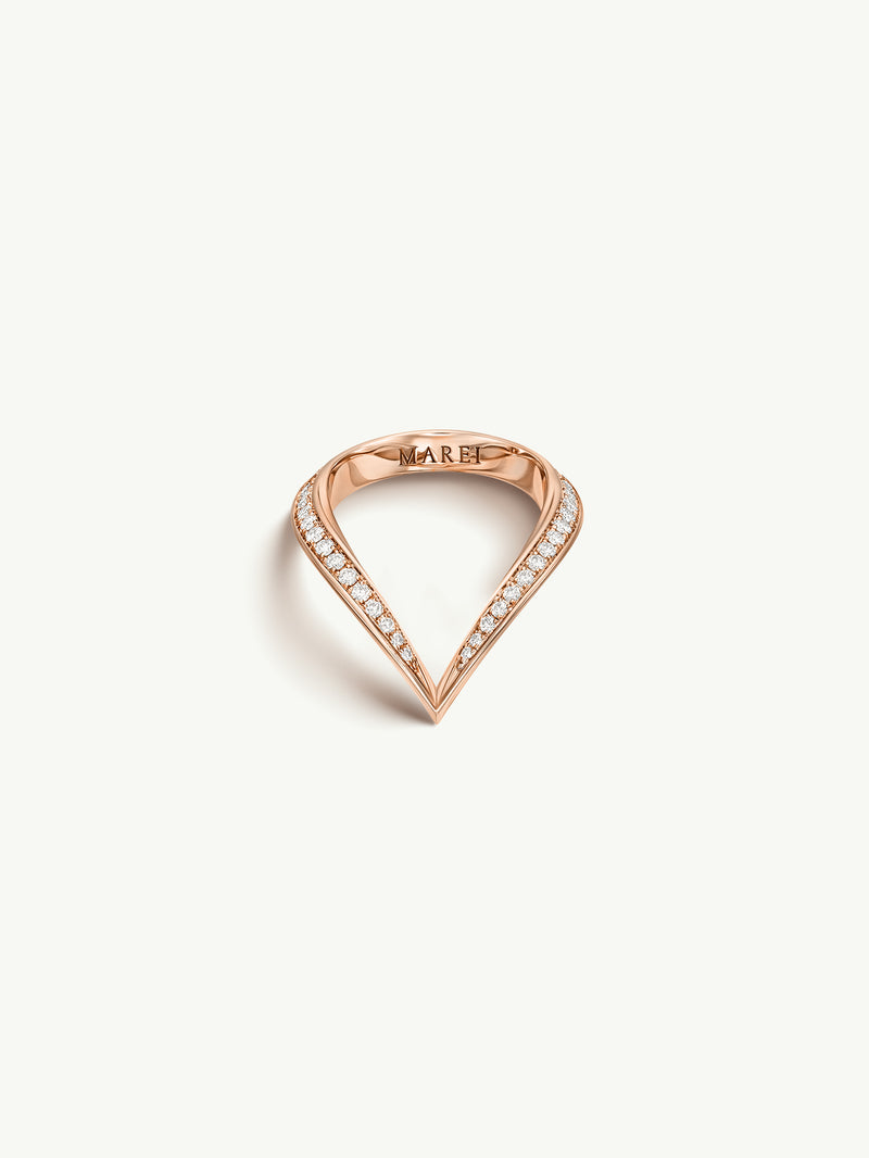 Yasmeen Band with Pavé-Set White Diamonds In 18-Karat Rose Gold
