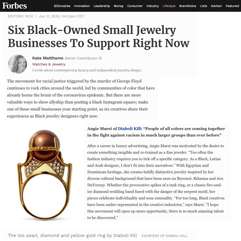 Isis Goddess Pearl Ring Featured in Forbes