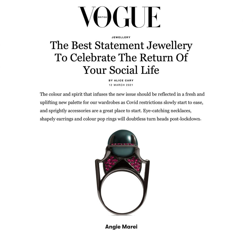 MAREI Isis Pearl Goddess Ring Featured in British Vogue