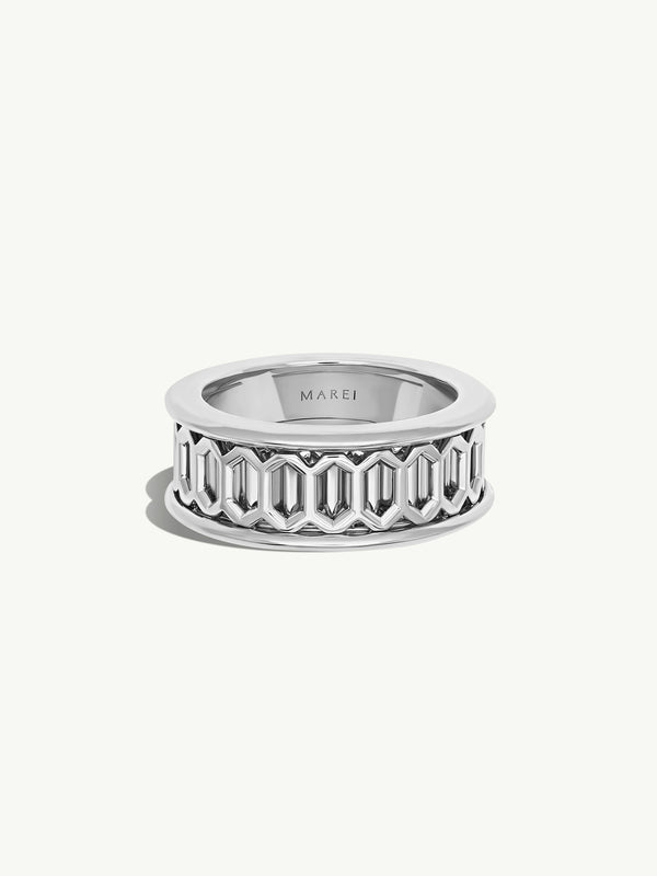 Amanti Infinity Spinning Ring In Platinum