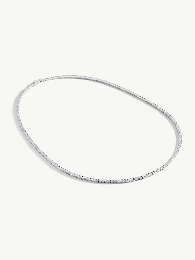 Eternity Brilliant-Cut White Diamond Tennis Necklace In 14K White Gold - 6.00CTW