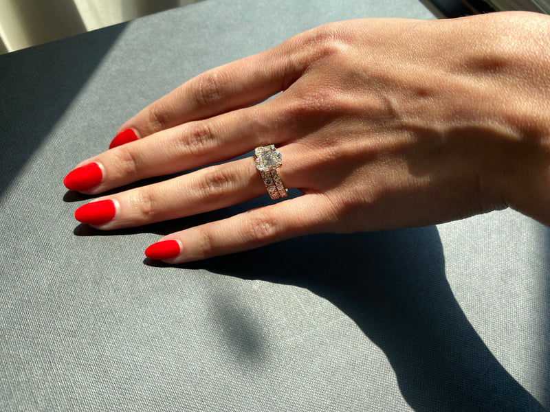 Suma Oval-Shaped Brilliant Cut White Diamond Engagement Ring In 18K Blackened Gold