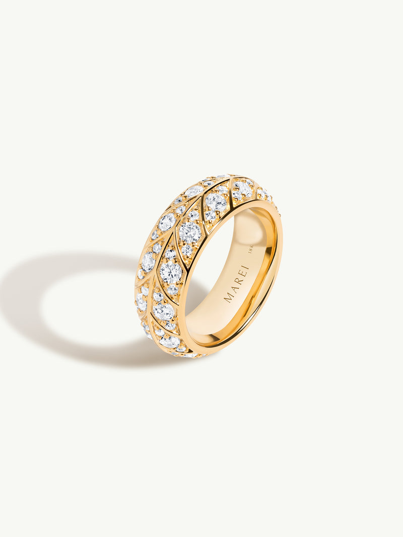 Palmyra Eternity Band With Brilliant White Diamonds In 18K Yellow Gold, 8mm
