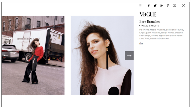 Alexandria Black Tassel Earrings Featured in Vogue Magazine Italia