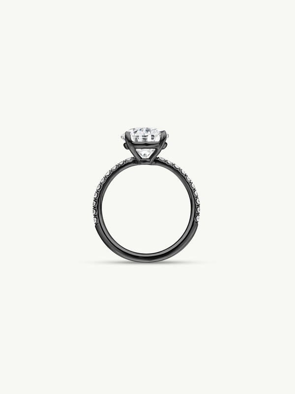 Marei Safaa Pear-Shaped Diamond Engagement Ring in 18K Black Gold - Image 2