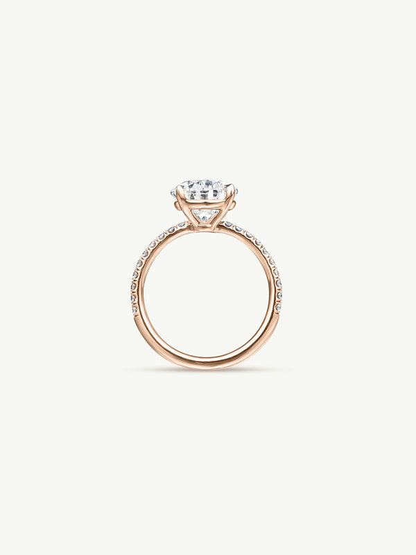 Marei Safaa Pear-Shaped Diamond Engagement Ring in 18K Rose Gold - Img 2
