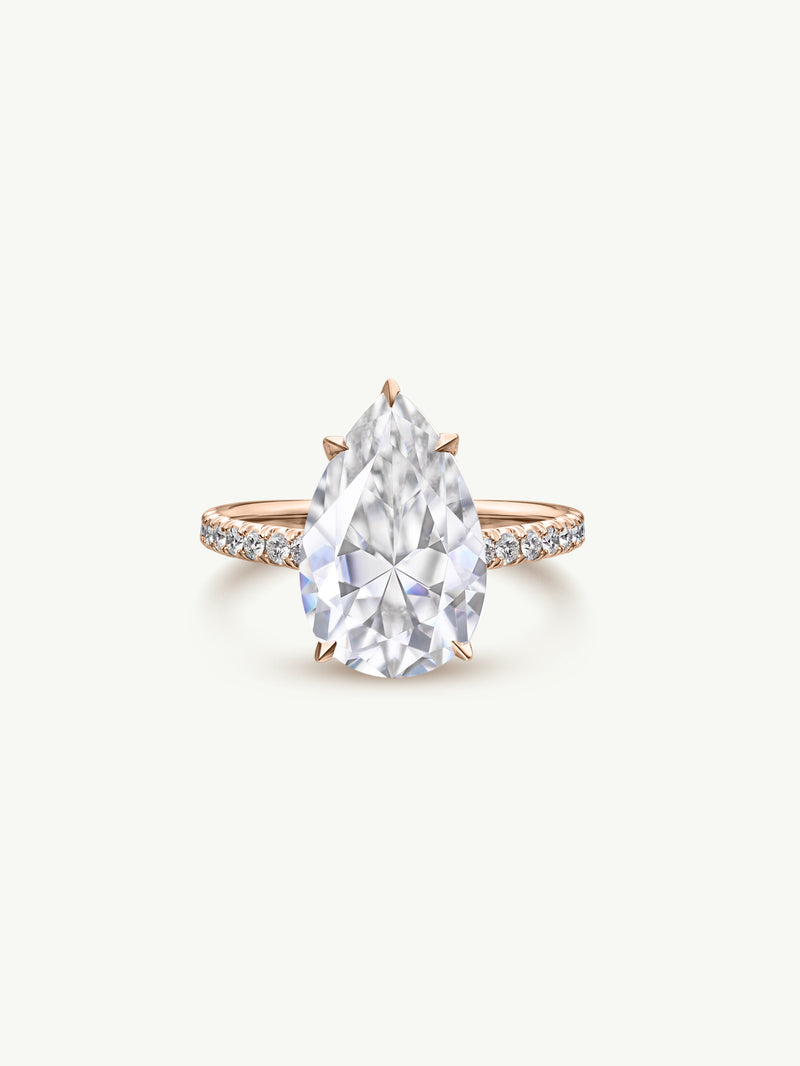 Marei Safaa Pear-Shaped Diamond Engagement Ring in 18K Rose Gold