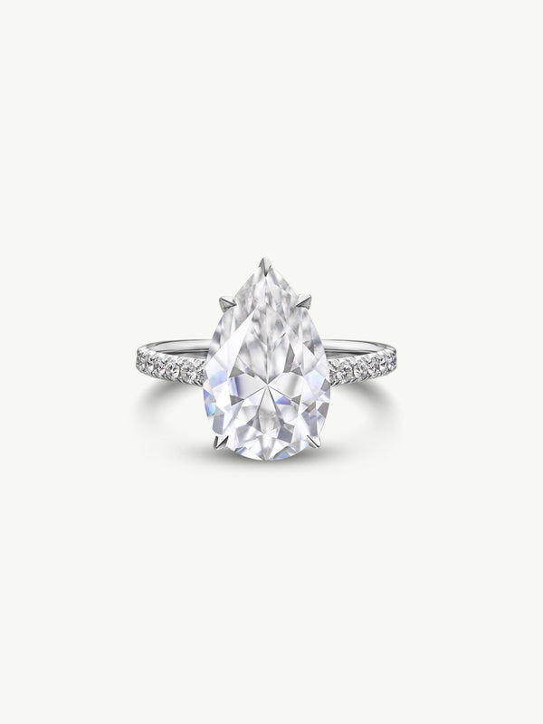 Marei Safaa Pear-Shaped Diamond Engagement Ring in 18K White Gold