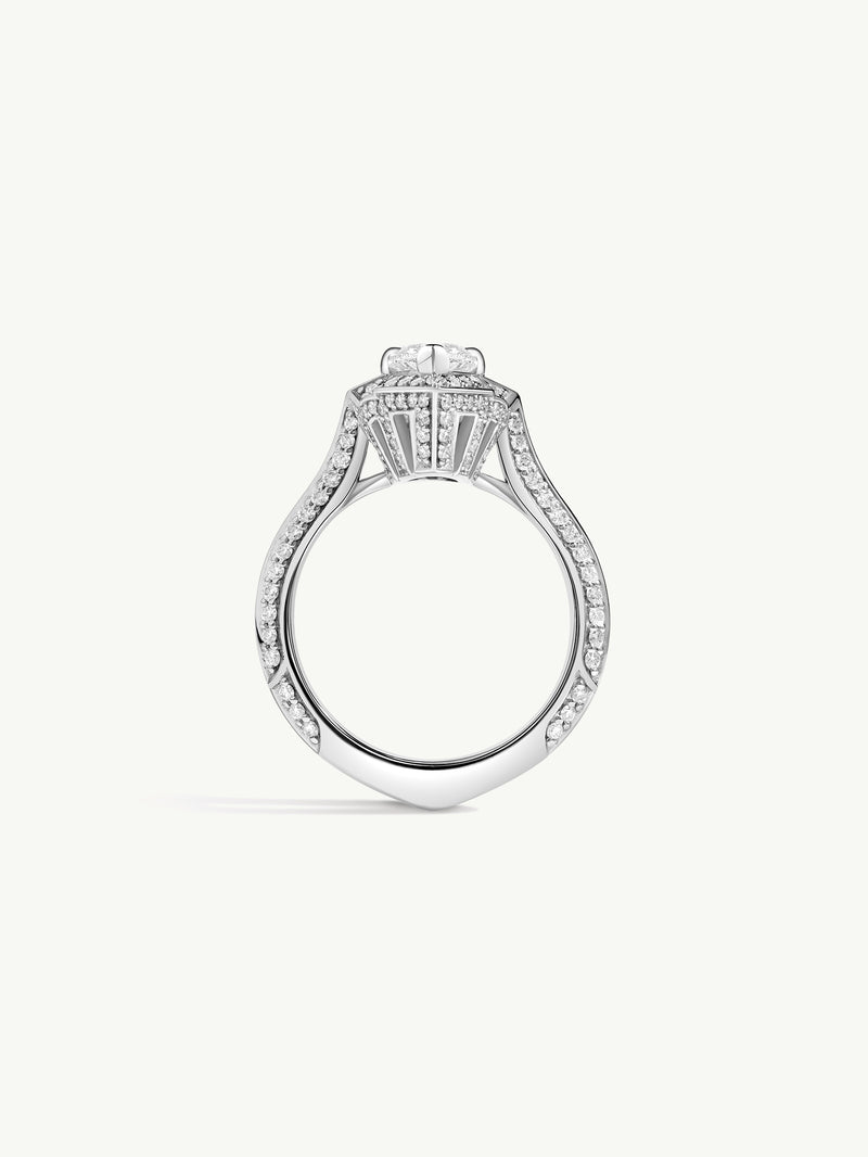 Atara Brilliant Pear-Shaped White Diamond Engagement Ring In Platinum
