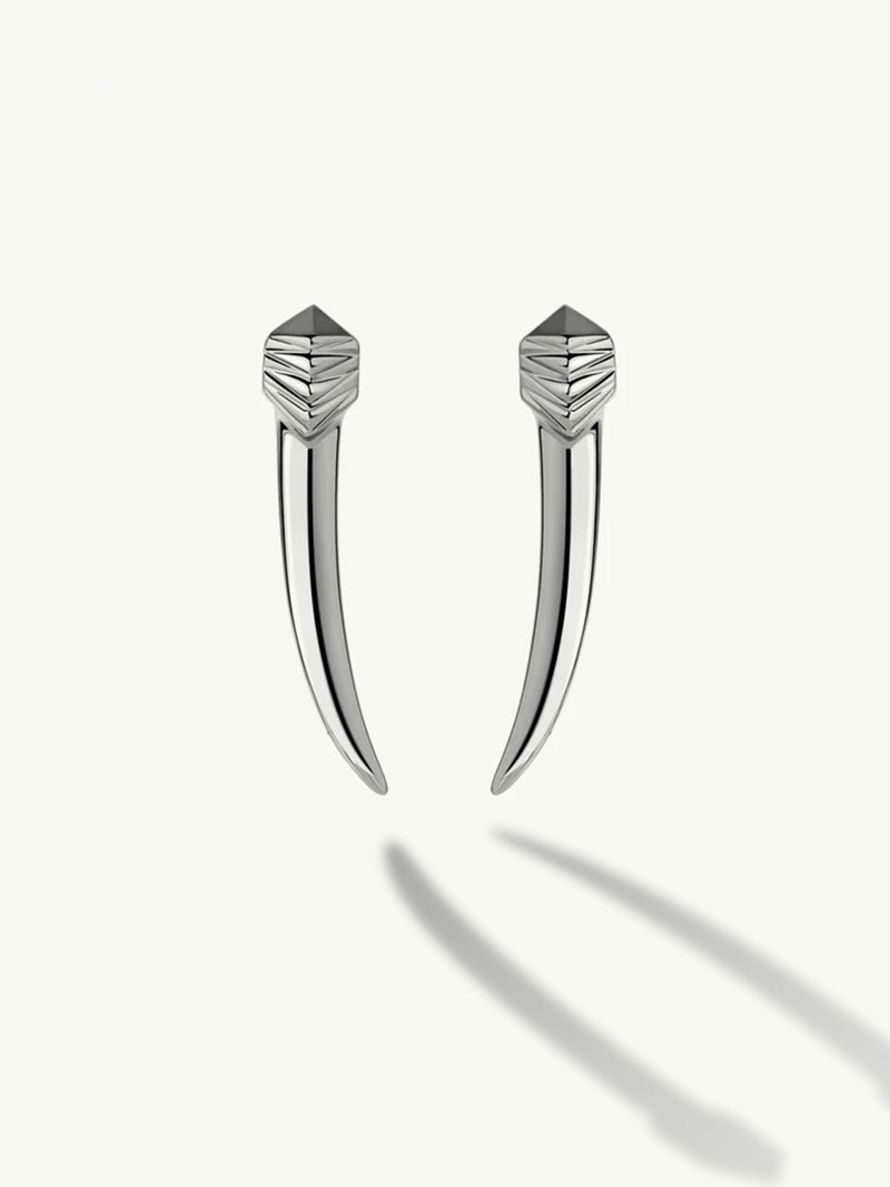 Damian Horn Talisman Dagger Earrings In Sterling Silver