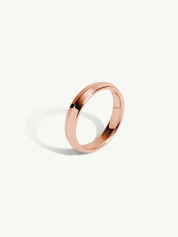 Eterno Knife Edge Wedding Ring In 18K Rose Gold, 4mm
