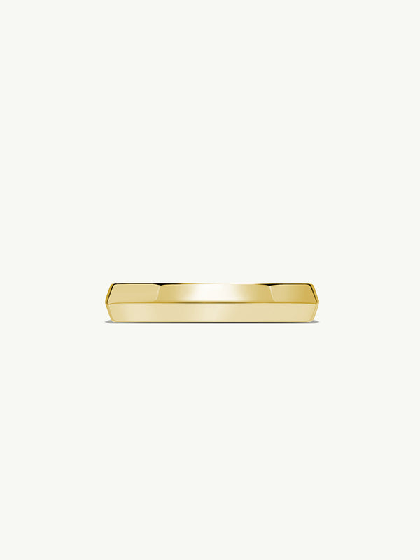 Eterno Knife Edge Wedding Ring With Hidden Diamond In 18K Yellow Gold, 4mm