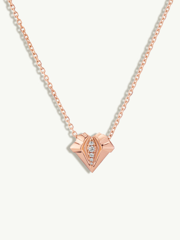 Alexandria Pendant Necklace With Brilliant Pavé-Set Diamonds In 18K Rose Gold, 13mm