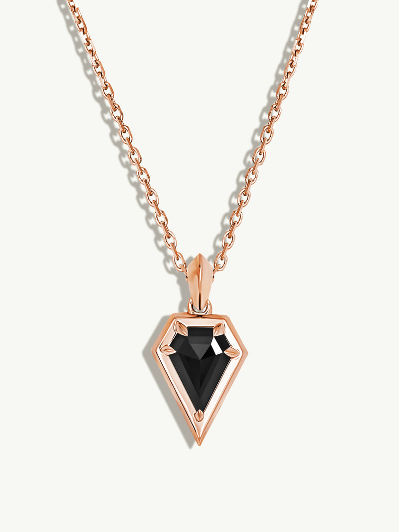 Aphrodite Amulet Pendant Necklace With Black Diamond In 18K Rose Gold