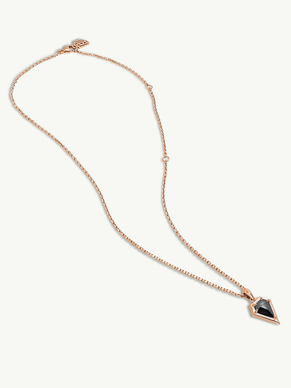 Aphrodite Amulet Pendant Necklace With Black Diamond In 18K Rose Gold