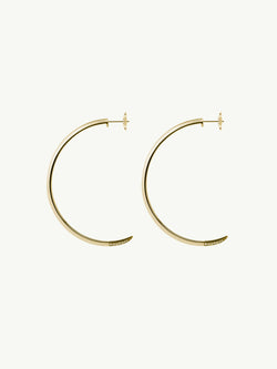 Asasara Hoop Earrings With Pavé Champagne Diamond Tips In 18K Yellow Gold
