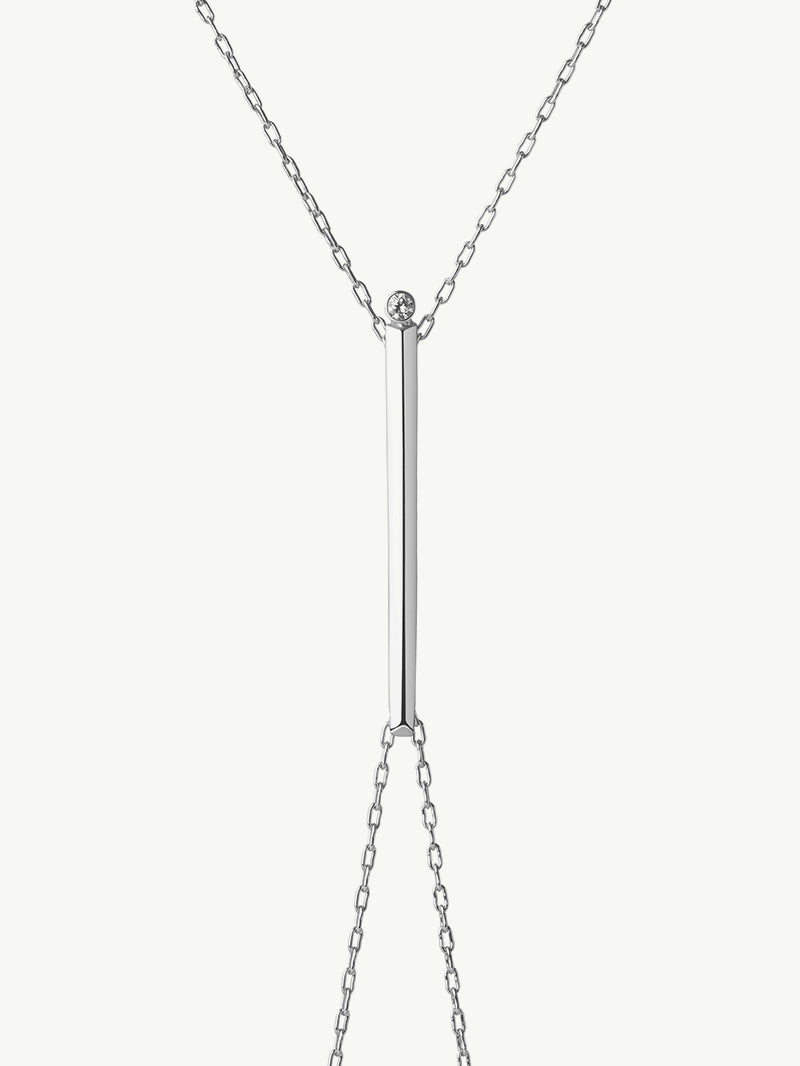 Aracelis White Diamond Body Chain Necklace in 18K White Gold