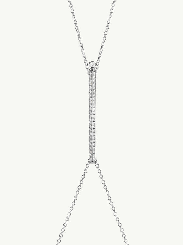 Aracelis Body Chain Necklace With Brilliant Pavé-Set Diamonds in 18K White Gold