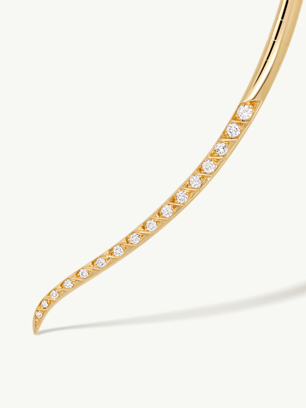 Palmyra Choker Necklace With Brilliant-Cut White Diamonds In 18K Yellow Gold