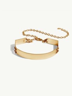 Roman Choker Necklace With Chain In 18K Yellow Gold