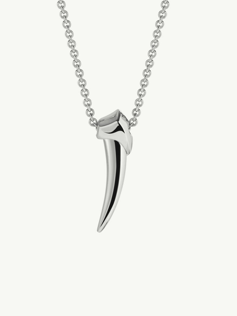 Damian Brevis Horn Talisman Pendant Necklace In Sterling Silver, 36mm