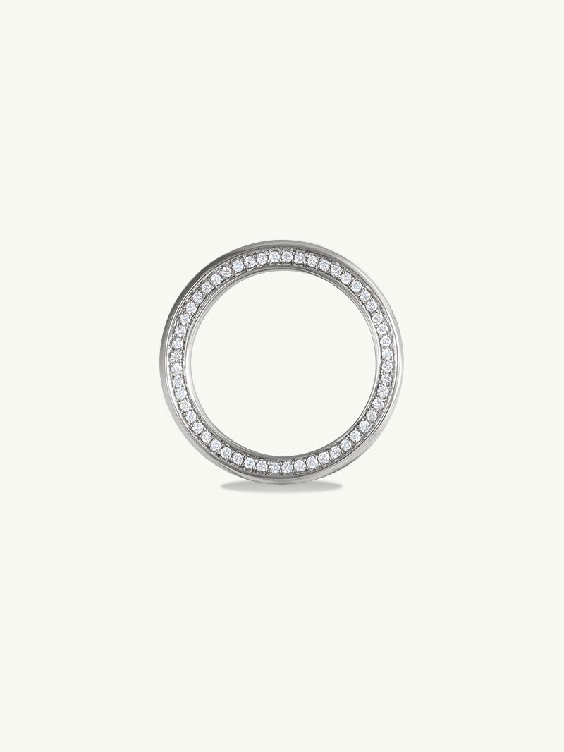 Ignis Extra-Wide Pavé Diamond Edge Accented Band In Platinum - 8MM