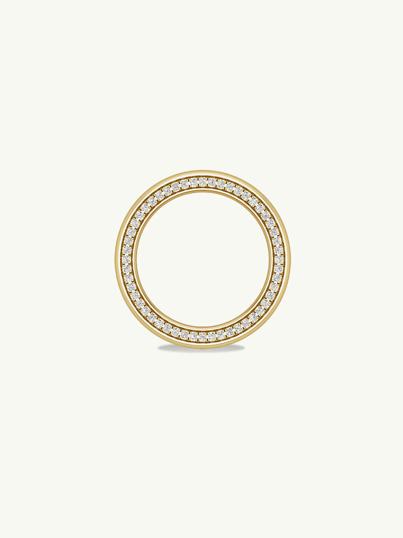 Ignis Extra-Wide Diamond Edge Accented Band In 18K Yellow Gold - 8MM