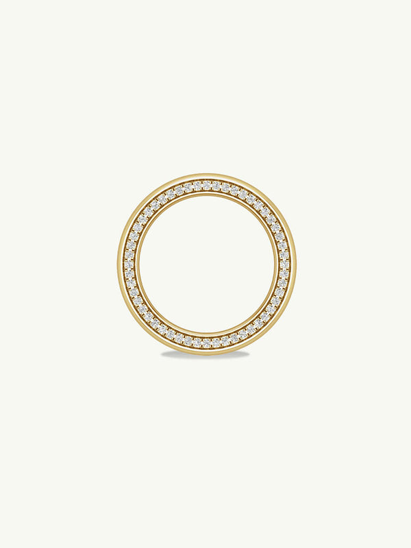 Ignis Wide Diamond Edge Accented Band In 18K Yellow Gold - 6MM