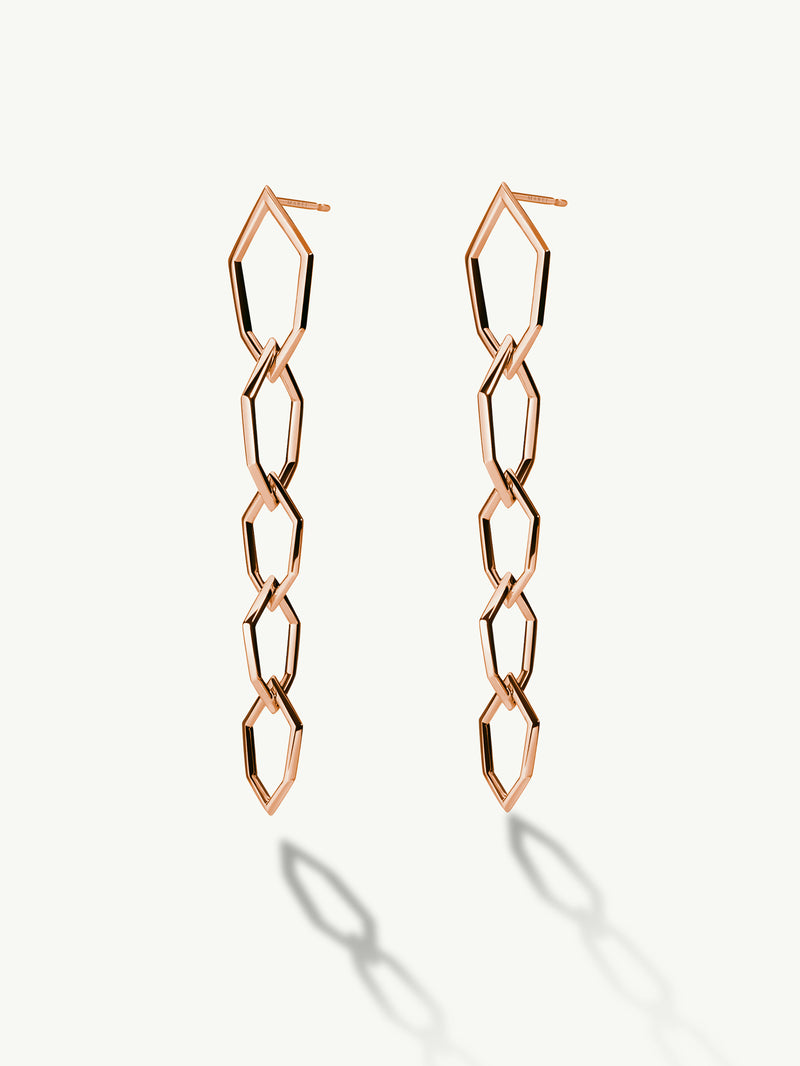 Amanti Chain Link Earrings in 18K Rose Gold