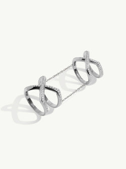Exquis Gemini Infinity Ring With Pavé-Set Brilliant White Diamonds In Platinum