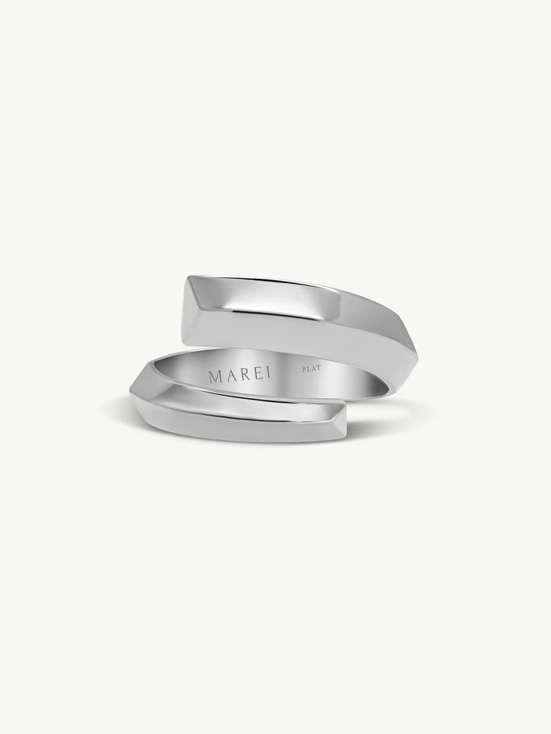 Pythia Serpentine Coil Men's Ring In Platinum, 14mm