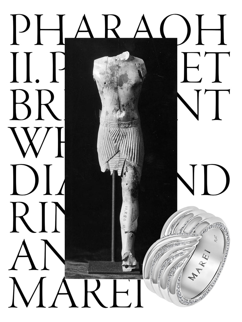 Pharaoh II Pavé-Set Brilliant White Diamond Ring In 18K White Gold
