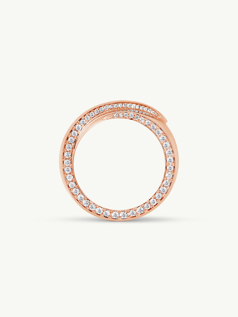 Sahara Oasis Ring With Pavé-Set Brilliant White Diamonds In 18K Rose Gold, 8mm