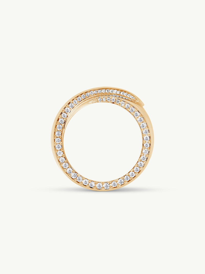 Sahara Oasis Ring With Pavé-Set Brilliant White Diamonds In 18K Yellow Gold, 8mm